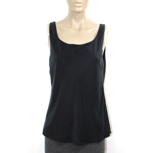 Lafayette 148 New York Silk & Satin Lined Tank Top Size 10 Black Camisole